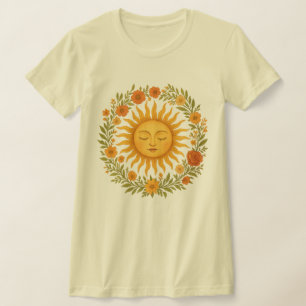 Boho Spirituele Zon Hemelse Hippie Kleding wit T-shirt