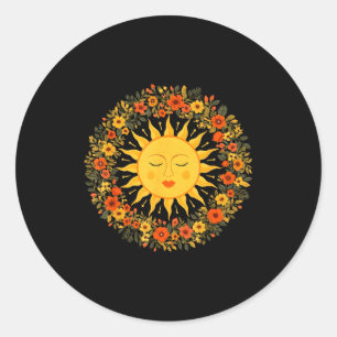 Boho Spirituele Zon Schattig Boheemse Hemelse Hipp Ronde Sticker