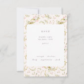 Boho Spring Botanical Big WildFlower Wedding RSVP (Voorkant)