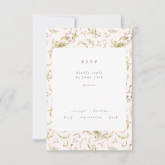 Boho Spring Botanical Big WildFlower Wedding RSVP (Voorkant)