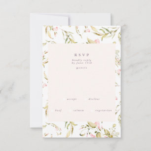 Boho Spring Botanical Big WildFlower Wedding RSVP Kaartje