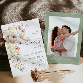 Boho Spring Colorée Fleur sauvage Faire-part de ma