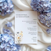 Boho Spring Fleur sauvage MARIAGE DÎNER MENU