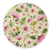 Boho Spring Floral Keramische Knop (Voorkant)