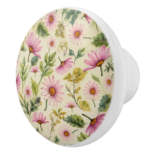 Boho Spring Floral Keramische Knop (Rechts)