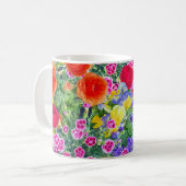 boho spring florale kleurrijke koffie mok (Voorkant links)