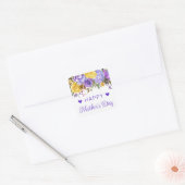 Boho Spring Flowers en Gold Bunnies Moederdag Vierkante Sticker (Envelop)