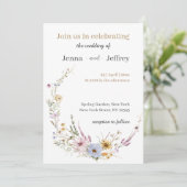 Boho Spring Flowers Photo Faire-part de mariage (Debout devant)