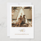 Boho Spring Flowers Photo Faire-part de mariage (Dos)