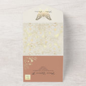 Boho Spring Peach bruiloft All In One Uitnodiging (Buitenkant)