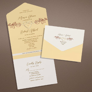 Boho Spring Wedding All In One Uitnodiging