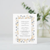 Boho Spring Wildflower | Botanisch huwelijksprogra (Staand voorkant)