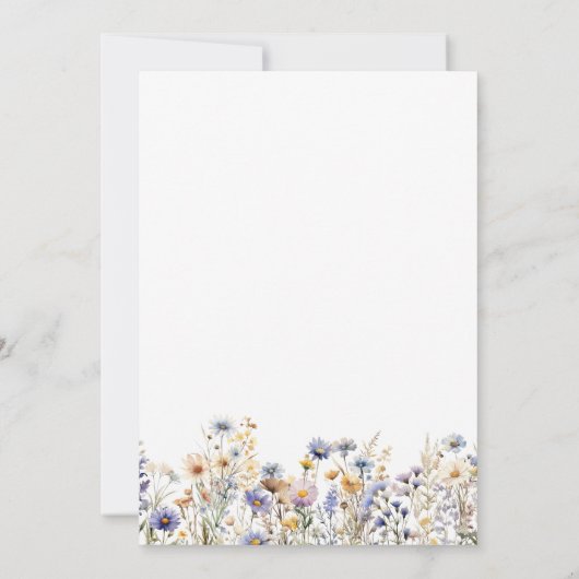 Boho Spring Wildflower | Botanische bruiloft Kaart (Achterkant)