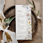 Boho Spring Wildflower Elegante Tuin Bruiloft Menu