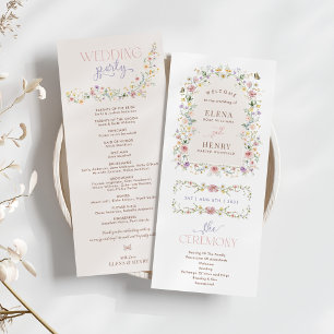 Boho Spring Wildflower sprookje bruiloft programma