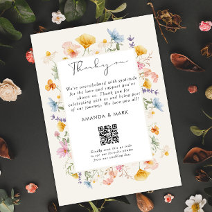 Boho Spring Wildflowers Botanical Garden Thank you Kaart