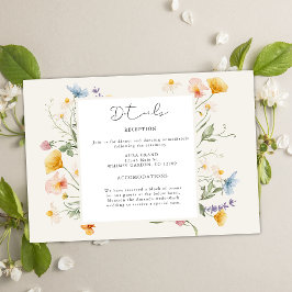 Boho Spring Wildflowers Botanical Garden Wedding Informatiekaartje
