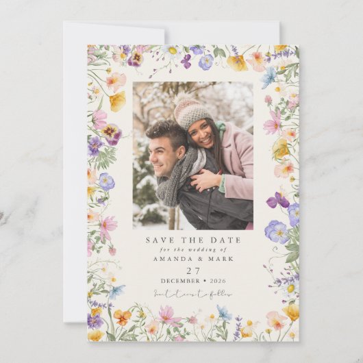 Boho Spring Wildflowers Botanische tuin Kaart (Voorkant)