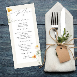 Boho Spring Wildflowers Botanische Tuin Wedding Menu