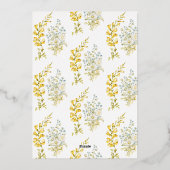 Boho Spring Wreator Wildflower Pampas Ppress Gold Folie Uitnodiging (Achterkant)