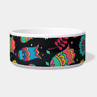 Boho stamschedels: kleurrijk patroon. voerbakje