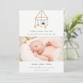 Boho Star Moon Cloud Baby Photo Faire-part de nais (Debout devant)