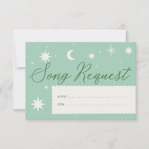Boho stars and scallop detail song request card RSVP kaartje