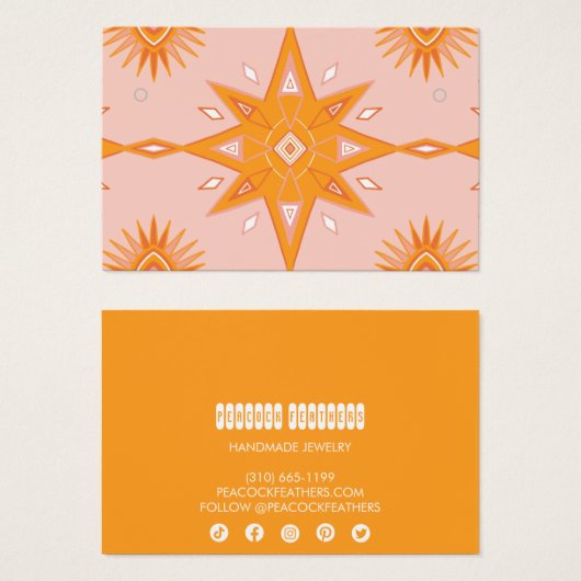 Boho Stars die Ketting juwelen-kaart verdienen Visitekaartje (Voorkant /achterkant)