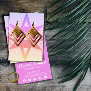 Boho Stars Earring Necklace Jewelry Display Card