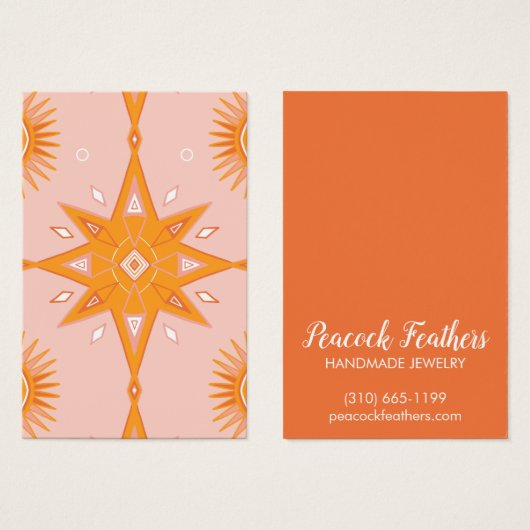 Boho Stars Écouter Collier Bijoux Display Card (Devant & derrière)