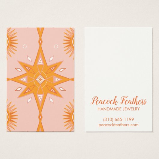 Boho Stars Écouter Collier Bijoux Display Card (Devant & derrière)