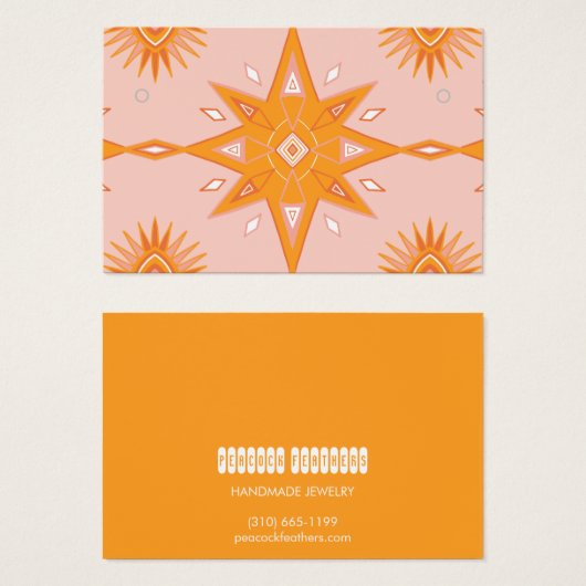 Boho Stars Écouter Collier Bijoux Display Card (Devant & derrière)