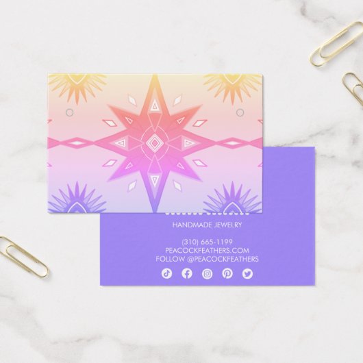 Boho Stars Écouter Collier Bijoux Display Card (Bureau)