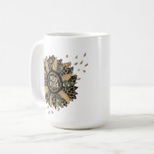Boho "Stay Wild" Camo Sunflower 15oz Café Mug (Devant gauche)