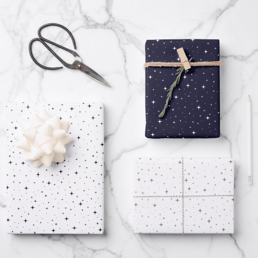 boho sterren kerst en viering ontwerp inpakpapier vel (Voorkant)