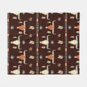 Boho Stier Patroon Fleece Deken (Voorkant (Horizontaal))