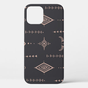 Boho stier schedel, etnisch naadloos. iPhone 12 hoesje