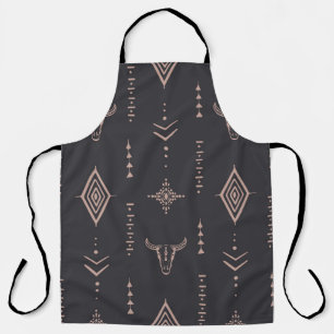 Boho stier schedel, etnisch naadloos. schort
