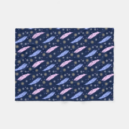 boho-stijfveren patroon fleece deken (Voorkant (Horizontaal))