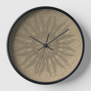 Boho stijl biologische sunburst mandala sepia zwar