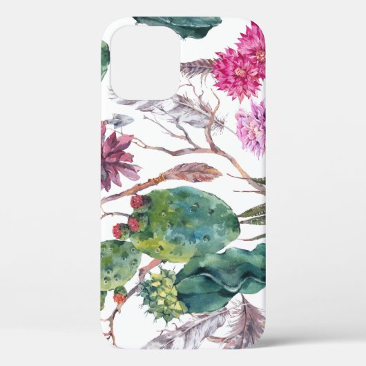 Boho stijl,  cactus Waterverf. Case-Mate iPhone Case (Achterkant)