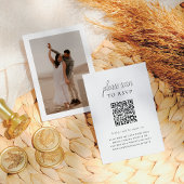 Boho Stijl & Elegante QR Code Foto Bruiloft RSVP Informatiekaartje