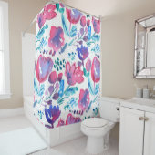 boho stijl floral rustic hand-getekende illustrati douchegordijn (In situ)