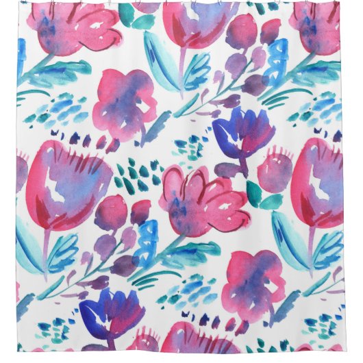 boho stijl floral rustic hand-getekende illustrati douchegordijn (Voorkant)