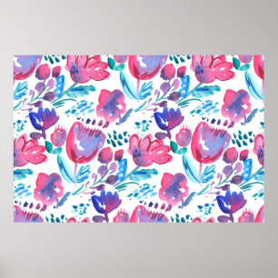 boho stijl floral rustic hand-getekende illustrati poster