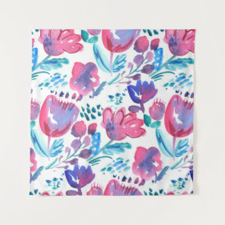 boho stijl floral rustic hand-getekende illustrati wandkleed