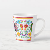 Boho stijl kleurrijke haan patroon latte mok (Rechts)