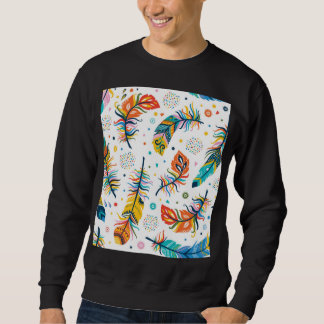 Boho-stijl, naadloos veerpatroon. trui