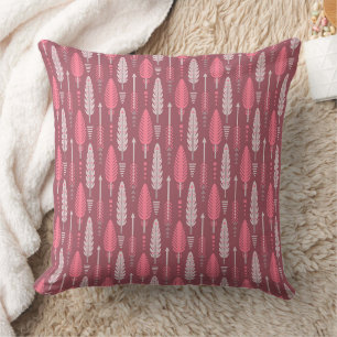 boho stijl retro etnisch veer roze patroon kussen