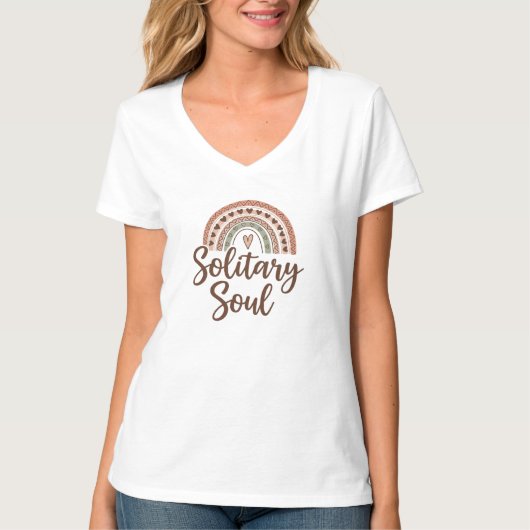 Boho stijl solitaire ziel ontwerp t-shirt (Voorkant)